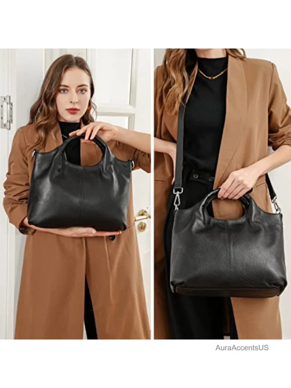 Genuine Leather Top Handle Satchel Shoulder Bag Crossbody Tote Purse